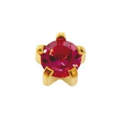 Фото Пусети STUDEX Ear Piercing Жовтень Турмалин Gold Prong L 4 мм - 1