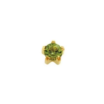 Пусеты STUDEX Ear Piercing Август Хризолит Gold Prong M 2 мм на www.solingercity.com