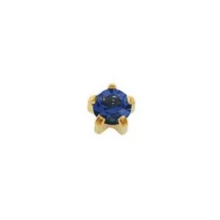 Фото Пусети STUDEX Ear Piercing Вересень Сапфір Gold Prong M 2 мм - 1