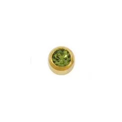 Фото Пусети STUDEX Ear Piercing Cерпень Хризоліт Gold Bezel M 2 мм - 1