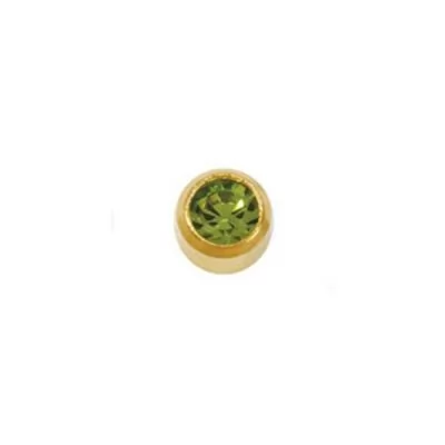 Пусети STUDEX Ear Piercing Cерпень Хризоліт Gold Bezel M 2 мм на www.solingercity.com