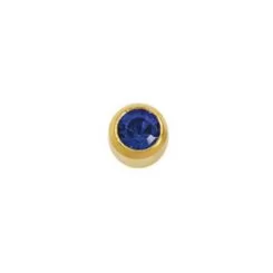 Фото Пусети STUDEX Ear Piercing Вересень Сапфір Gold Bezel M 2 мм - 1