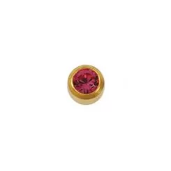 Фото Пусети STUDEX Ear Piercing Жовтень Турмалин Gold Bezel M 2 мм - 1