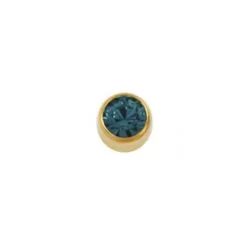 Фото Пусети STUDEX Ear Piercing Грудень Блакитний Циркон Gold Bezel M 2 мм - 1