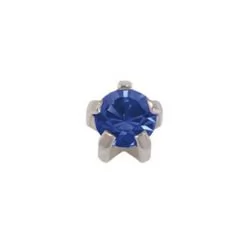 Фото Пусети STUDEX Ear Piercing Вересень Сапфір Silver Prong R 3 мм - 1