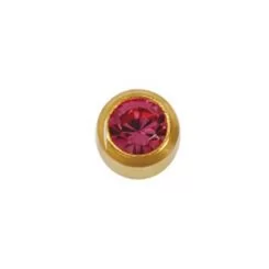 Фото Пусети STUDEX Ear Piercing Жовтень Турмалин Gold Bezel R 3 мм - 1