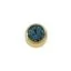Пусети STUDEX Ear Piercing Грудень Блакитний Циркон Gold Bezel R 3 мм