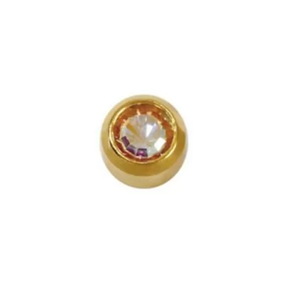 Сервисное обслуживание Пусеты STUDEX Ear Piercing Горный Хрусталь Gold Bezel R 3 мм