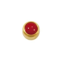 Фото Пусеты STUDEX Ear Piercing Красный Коралл Gold Besel R 3 мм - 1