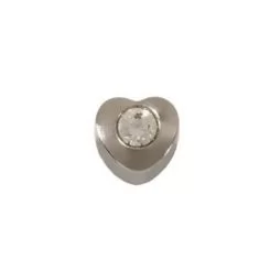 Фото Пусети STUDEX Ear Piercing Серце з Кришталем Silver R 3 мм - 1