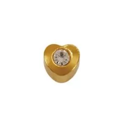 Фото Пусети STUDEX Ear Piercing Серце з Кришталем Gold R 3 мм - 1