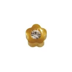 Фото Пусети STUDEX Ear Piercing Квітка з Кришталем Gold R 3 мм - 1