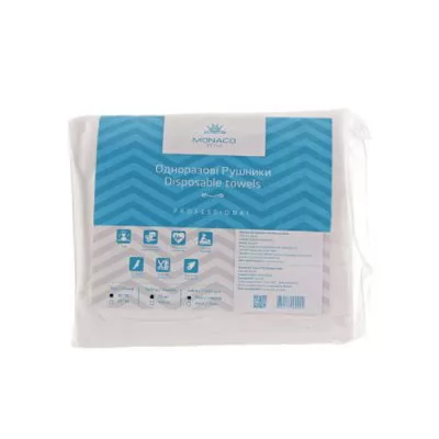 Рушник одноразовий MONACO STYLE Towel One-Off Spunbond Smooth 40см x 70см 100 шт. на www.solingercity.com