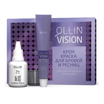 Характеристики товару Крем-фарба для брів і вій OLLIN Vision Set чорна 20 мл