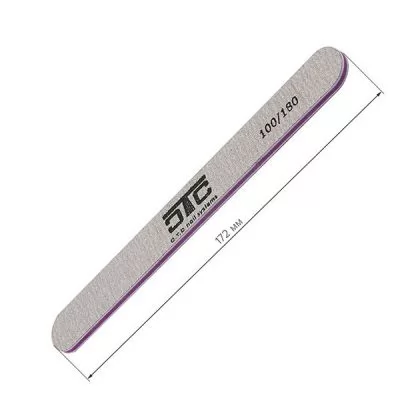 Пилка для ногтей C.T.C Nail File ровная, серая 100/180 на www.solingercity.com