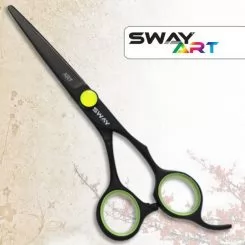 Фото Ножиці для стрижки прямі SWAY ART Neon Green 5.0 дюймів - 1