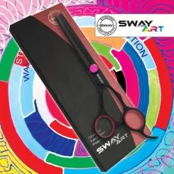 Фото Ножиці для стрижки філірувальні SWAY ART Neon Pink 40 6.0 дюймів - 2