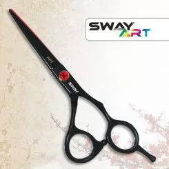 Фото Ножиці для стрижки прямі SWAY ART Black/Red 5.5 дюймів - 1