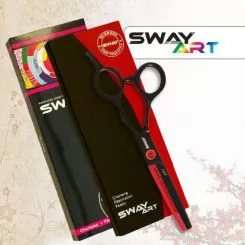 Фото Ножиці для стрижки філірувальні SWAY ART Black/Red 36 5.5 дюймів - 2