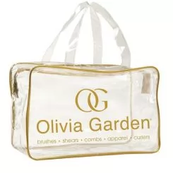 Фото Сумка для щіток OLIVIA GARDEN Empty transparent PVC bag Gold - 1