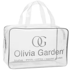 Фото Сумка для щеток OLIVIA GARDEN Empty transparent PVC bag Silver - 1