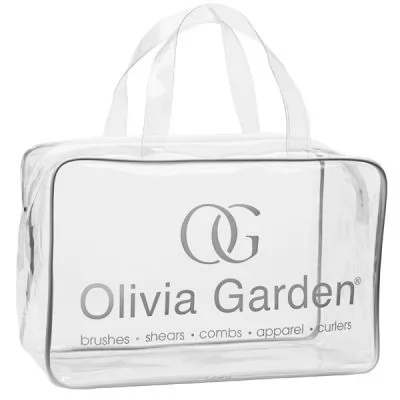Фотографії Сумка для щіток OLIVIA GARDEN Empty transparent PVC bag Silver