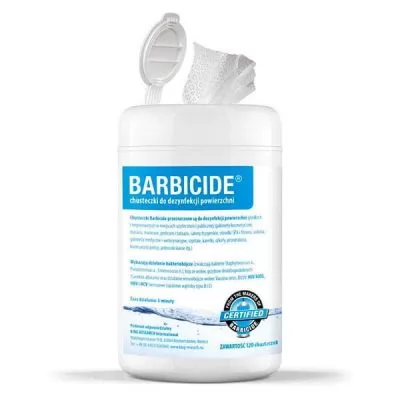 Салфетки для дезинфекции всех поверхностей BARBICIDE Wipes 120 шт. на www.solingercity.com