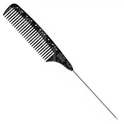 Сервісне обслуговування Гребінець для волосся INGRID Y3 CARBON Laser ET з рідкими зубчиками металевий хвостик