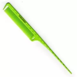 Фото Расческа для волсо INGRID Y5 EXOTIC COLOR LINE с линейкой шпикуль пластиковый хвост зеленая 23 см - 1