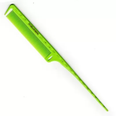 Сервісне обслуговування Гребінець для волосся INGRID Y5 EXOTIC COLOR LINE з лінійкою пластиковий хвостик зелений 23 см