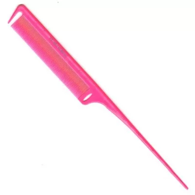 Фотографії Гребінець для волосся INGRID Y5 EXOTIC COLOR LINE з лінійкою пластиковий хвостик рожевий 23 см