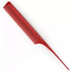 Фото Гребінець для волосся INGRID Y6 BeuProComb Japan Style довгий пластиковий хвостик червоний 25 см - 1