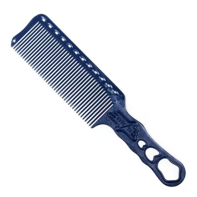 Характеристики товару Гребінець для стрижки Y.S. Park Comb Barbering з ручкою тонка 240 мм, Синій