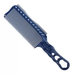 Фото Расческа для стрижки Y.S. Park Comb Barbering с ручкой двусторонняя 240 мм, Синий - 1