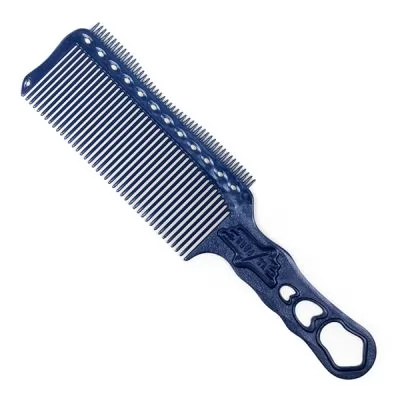 Характеристики товару Гребінець для стрижки Y.S. Park Comb Barbering з ручкою двостороння 240 мм, Синій