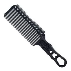 Фото Гребінець для стрижки Y.S. Park Comb Barbering з ручкою двостороння 240 мм, Карбон - 1