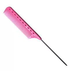 Фото Гребінець для волосся Y.S. Park Comb GP з металевим хвостиком 220 мм, Рожевий - 1