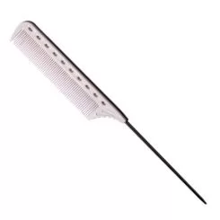 Фото Гребінець для волосся Y.S. Park Comb GP з металевим хвостиком 220 мм, Білий - 1