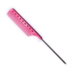 Фото Гребінець для волосся Y.S. Park Comb GP з металевим хвостиком 223 мм, Рожевий - 1