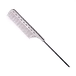 Фото Гребінець для волосся Y.S. Park Comb GP з металевим хвостиком 223 мм, Білий - 1