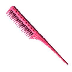 Фото Гребінець для волосся Y.S. Park Comb з пластиковим хвостиком для начісування 218 мм, Рожевий - 1