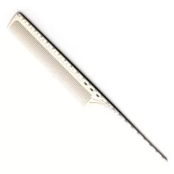 Фото Гребінець для волосся Y.S. Park Comb з пластиковим хвостиком і лінійкою 250 мм, Білий - 1