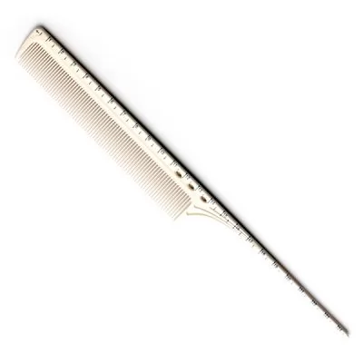 Гребінець для волосся Y.S. Park Comb з пластиковим хвостиком і лінійкою 250 мм, Білий на www.solingercity.com
