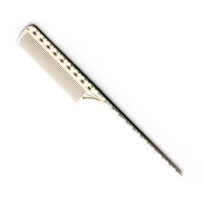 Гребінець для волосся Y.S. Park Comb з пластиковим хвостиком і лінійкою 218 мм, Білий на www.solingercity.com
