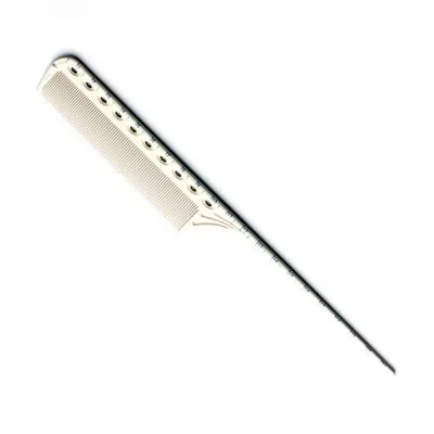 Гребінець для волосся Y.S. Park Comb з пластиковим хвостиком і лінійкою 220 мм, Білий на www.solingercity.com