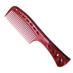 Фото Гребінець Y.S. Park Comb Shampoo and Tint з ручкою і опорою L=225 мм, Червоний - 1