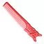 Гребінець для стрижки Y.S. Park Comb Barbering з ручкою 205 мм, Червоний