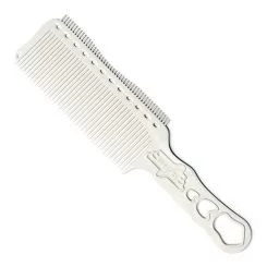 Фото Гребінець для стрижки Y.S. Park Comb Barbering з ручкою двостороння 240 мм, Білий - 1