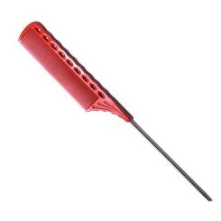 Фото Гребінець для волосся Y.S. Park Comb GP з металевим хвостиком 225 мм, Червоний - 1