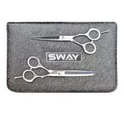 Фото SWAY набор ножниц прямые и филоровочные в чехле ELITE 202. Длина 5.50" - 1